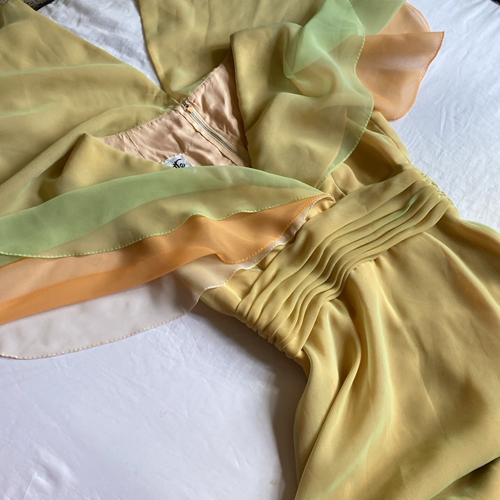 1970s formal dress. Vintage prom dress